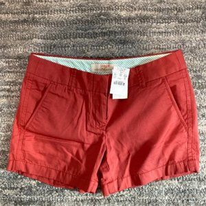 NWT J. Crew Chino Shorts size 00 - rust red
